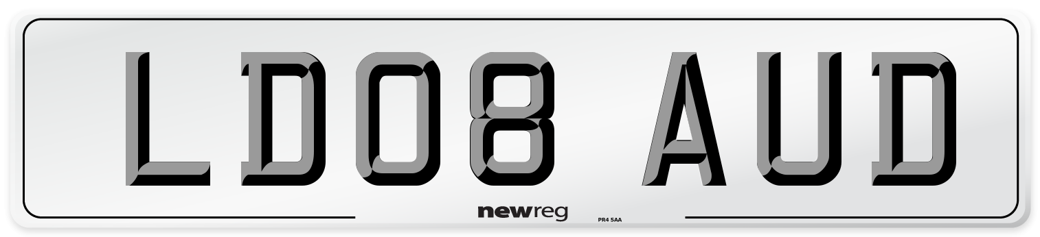 LD08 AUD Number Plate from New Reg